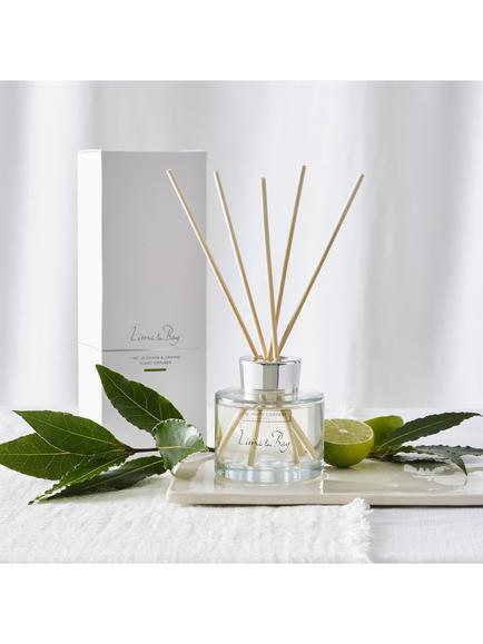 The White Company Lime and Bay Reed Diffuser, 150ml - view 2, Clear