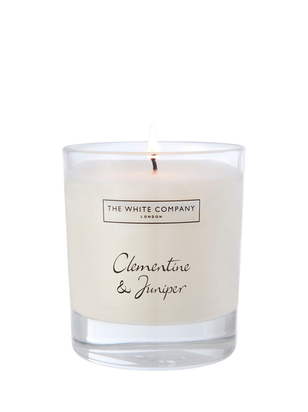 The White Company Clementine and Juniper Single Wick Candle, 210g, White