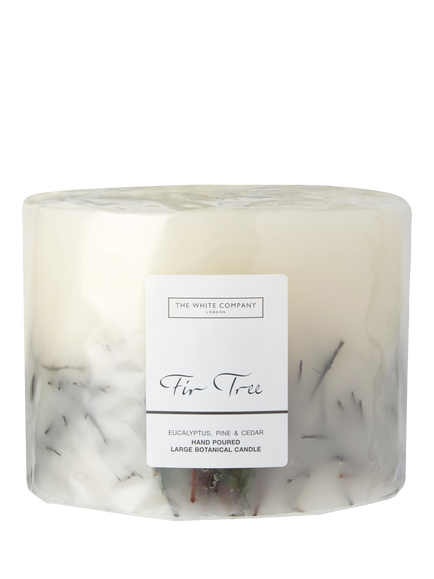 The White Company Fir Tree Large Botanical Candle, White