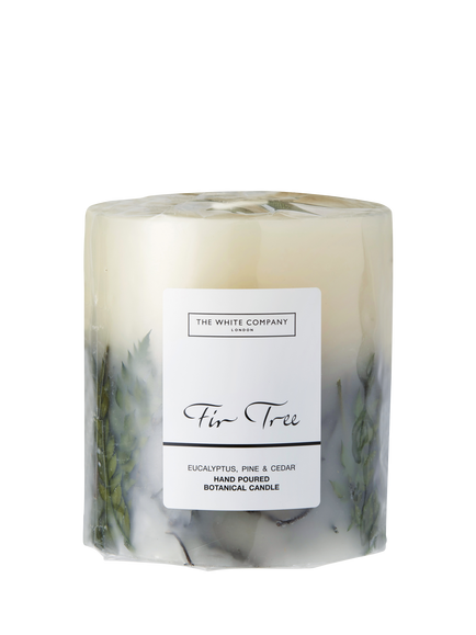 The White Company Fir Tree Medium Botanical Candle, 750g, White