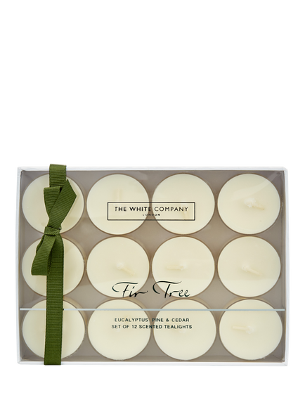 The White Company Fir Tree Candle, Pack of 12, White