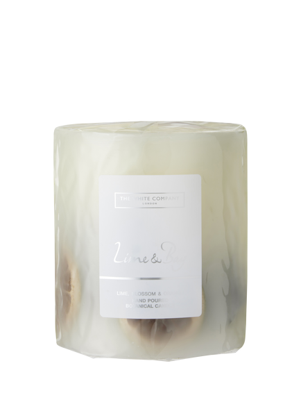 The White Company Lime and Bay Medium Botanical Candle, 725g, White