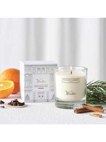 The White Company Winter Candle, 140g - view 2, White