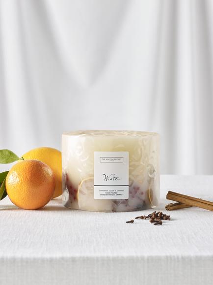 The White Company Winter Large Botanical Candle - view 2, White