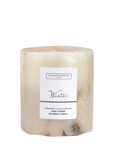 The White Company Winter Medium Botanical Candle, 725g, White