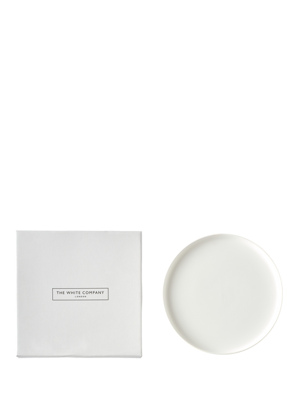 The White Company Large Botanical Candle Holder Plate, White - view 2, White