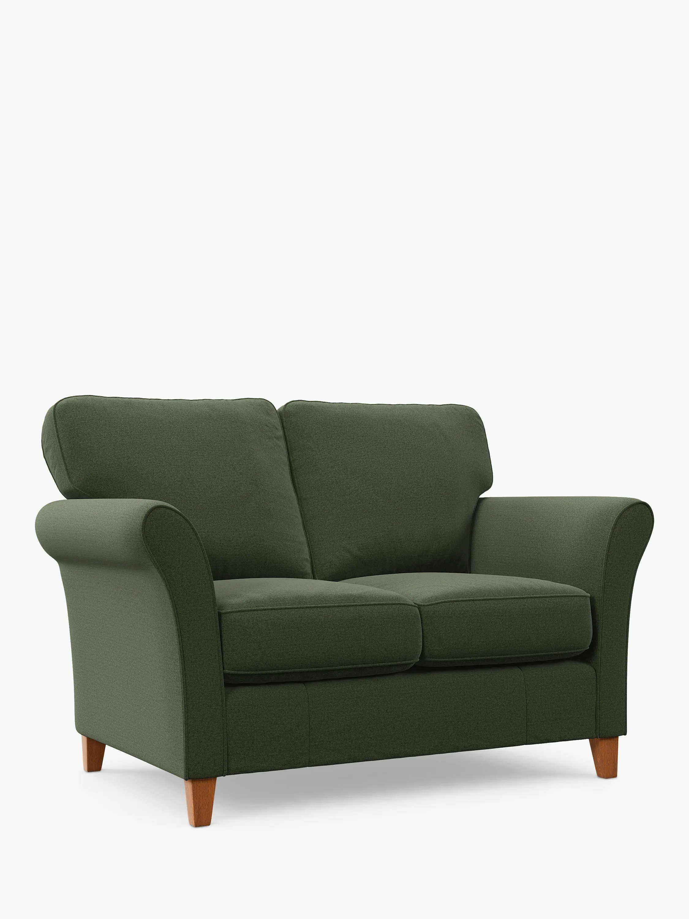 John Lewis Isla Small 2 Seater Sofa, Light Leg, Brushed Tweed Green