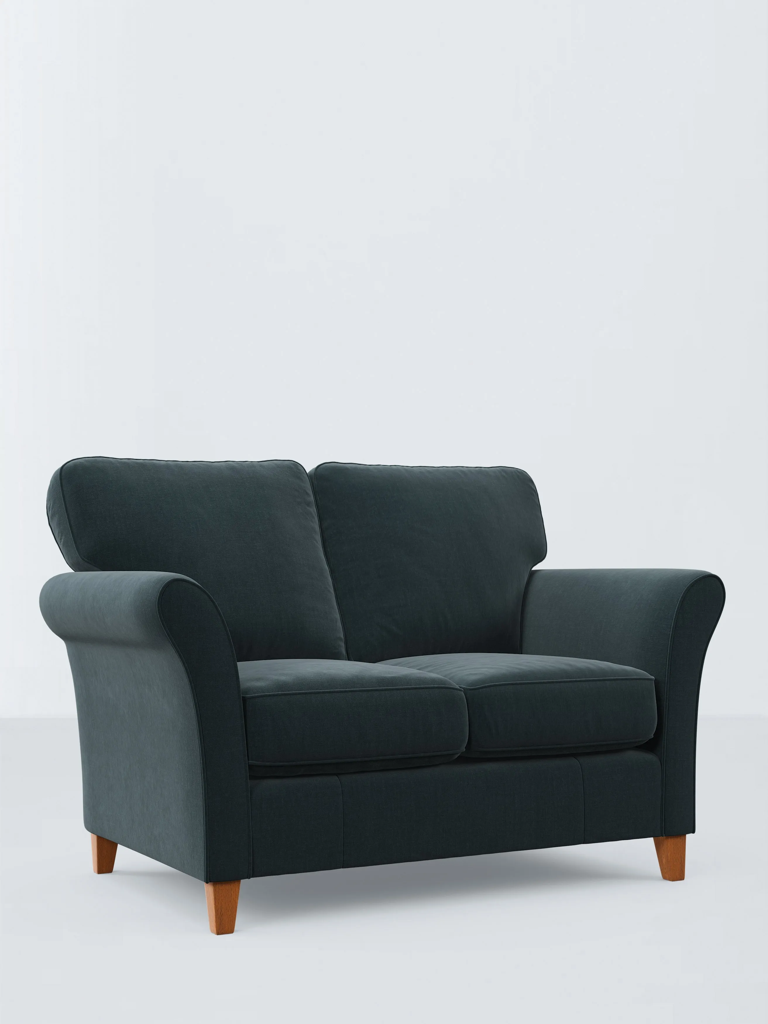 John Lewis Isla Small 2 Seater Sofa, Light Leg, Easy Clean Soft Chenille Teal