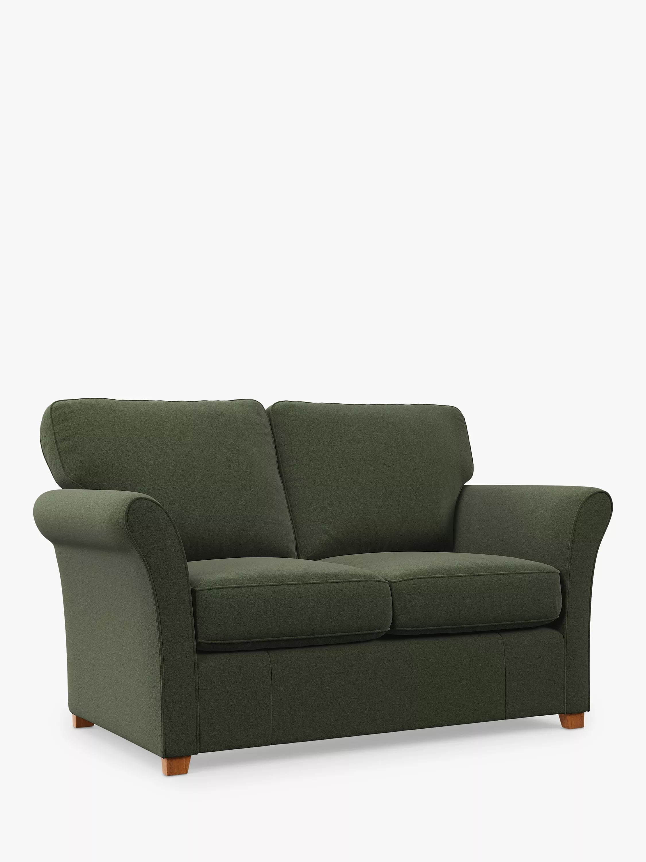 John Lewis Isla Small 3 Seater Sofa Bed, Light Leg, Brushed Tweed Green