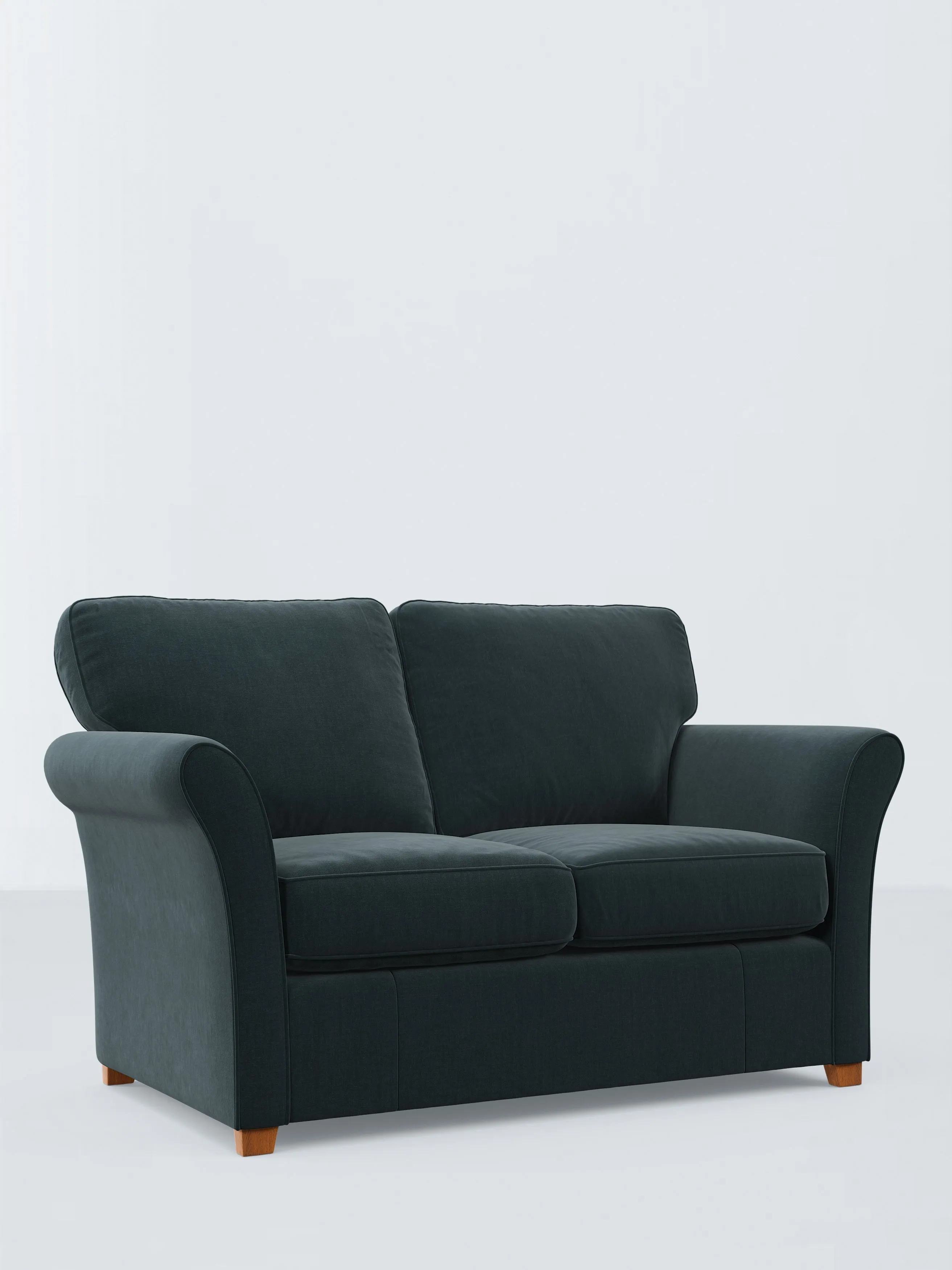 John Lewis Isla Small 3 Seater Sofa Bed, Light Leg, Easy Clean Soft Chenille Teal