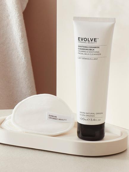 Evolve Organic Beauty Soothing Ceramide Cleansing Milk, 100ml - view 2, White Natural