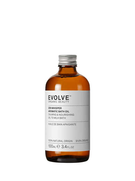 Evolve Organic Beauty Zen Whisper Aromatic Bath Oil, 100ml, Natural Sand