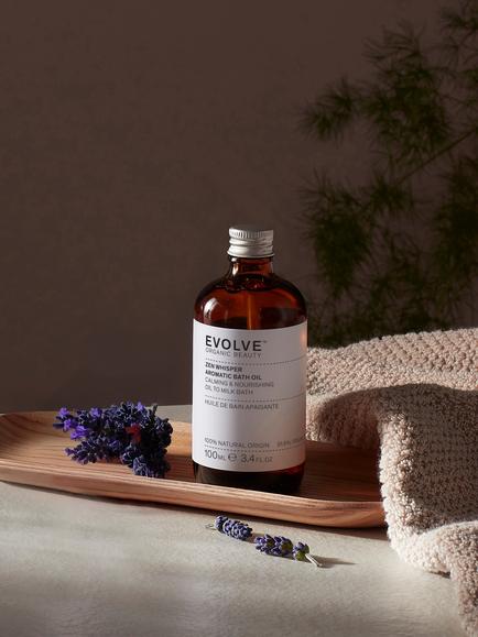 Evolve Organic Beauty Zen Whisper Aromatic Bath Oil, 100ml - view 2, Natural Sand