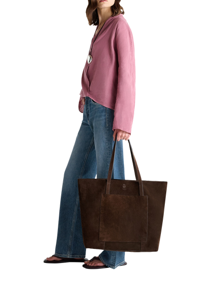 OSPREY LONDON Montana Tote Bag, Chocolate - view 2, Chocolate