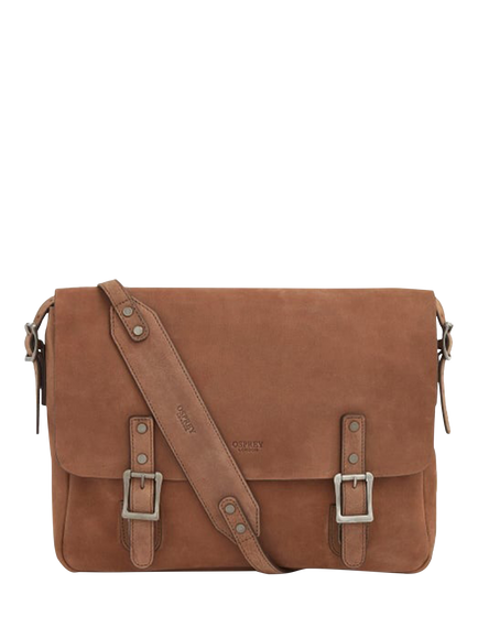 OSPREY LONDON Large Clayton Satchel Bag, Brown, Brown