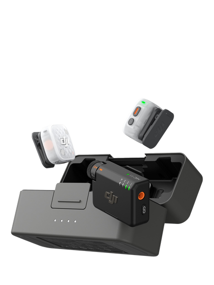 DJI Mic Mini 2S Wireless Microphone (2 TX & 1 RX) with Charging Case, Black, Black