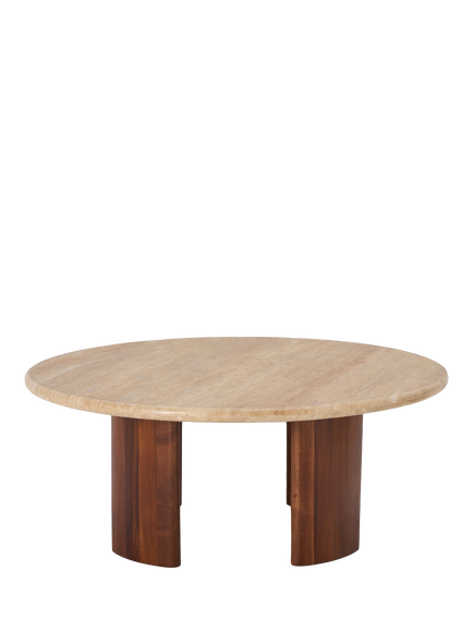 John Lewis OUTLET Adina Travertine Top Coffee Table, Walnut, Walnut