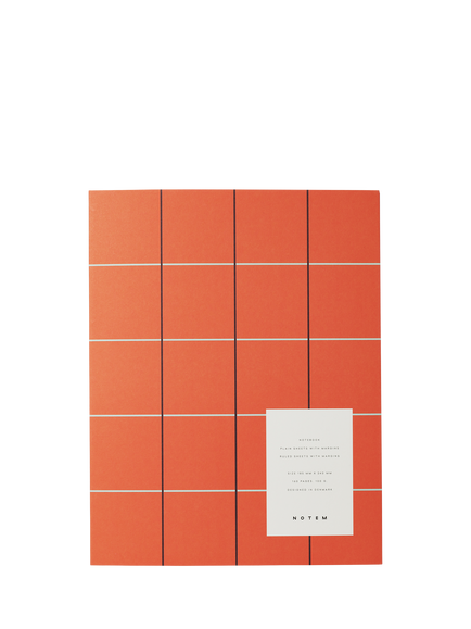 NOTEM UMA Large Sewn-Bound Soft Cover Notebook, Orange Check, Multi