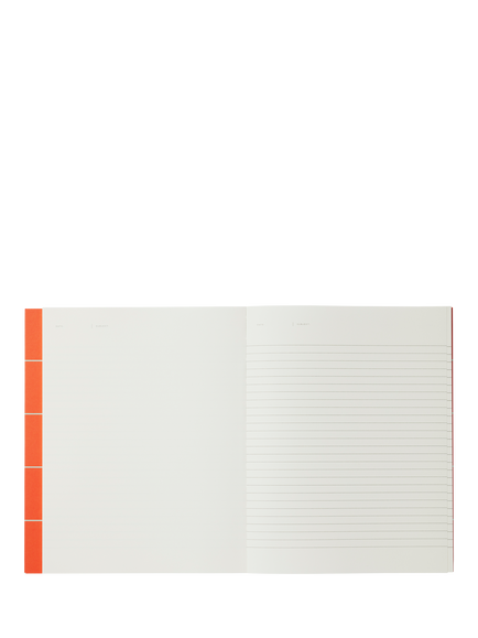 NOTEM UMA Large Sewn-Bound Soft Cover Notebook, Orange Check - view 2, Multi