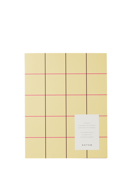 NOTEM UMA Large Sewn-Bound Soft Cover Notebook, Yellow Check, Multi