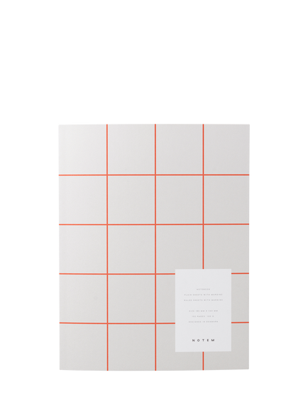 NOTEM UMA Large Sewn-Bound Soft Cover Notebook, Light Grey, Multi