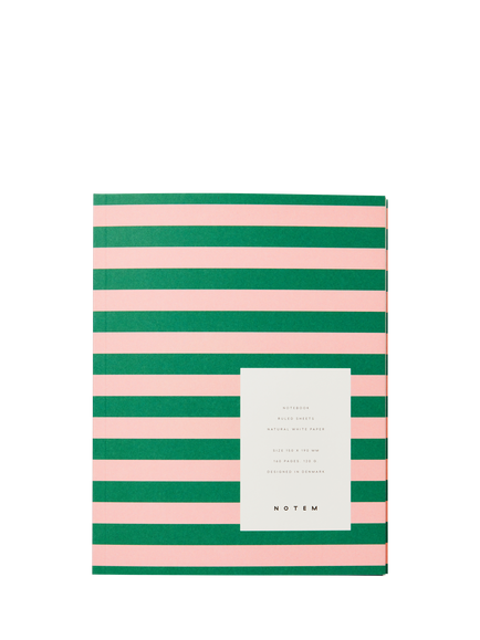 NOTEM UMA Medium Sewn-Bound Soft Cover Notebook with Lined Pages, Green/Rose, Multi