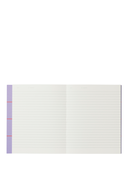 NOTEM UMA Medium Sewn-Bound Soft Cover Notebook with Lined Pages, Lavender Check - view 2, Multi