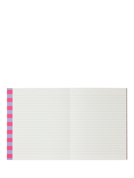 NOTEM UMA Medium Sewn-Bound Soft Cover Notebook with Lined Pages, Lavender Stripe - view 2, Multi