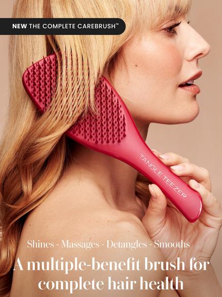 Tangle Teezer Complete Carebrush™ Straight/Wavy Hair, Glossed Raspberry - view 2, Glossed Raspberry