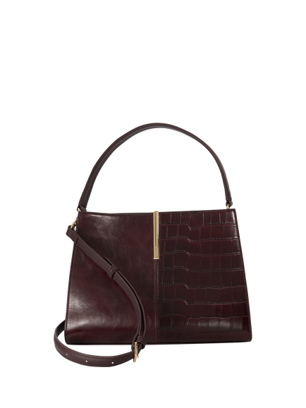 Dune London Destined Leather Multi-Strap Shoulder Bag, Burgundy, Burgundy