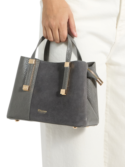 Dune London Dinkydorry Synthetic Handbag, Grey - view 2, Grey