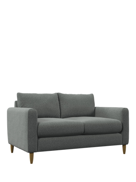 John Lewis OUTLET Bailey II Small 2 Seater Sofa, Light Leg, Like New, Brushed Tweed Grey, Tweed 803