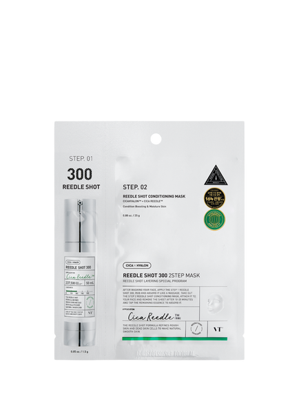 VT Cosmetics Reedle Shot 300 2-Step Facial Mask, x 1, Clear