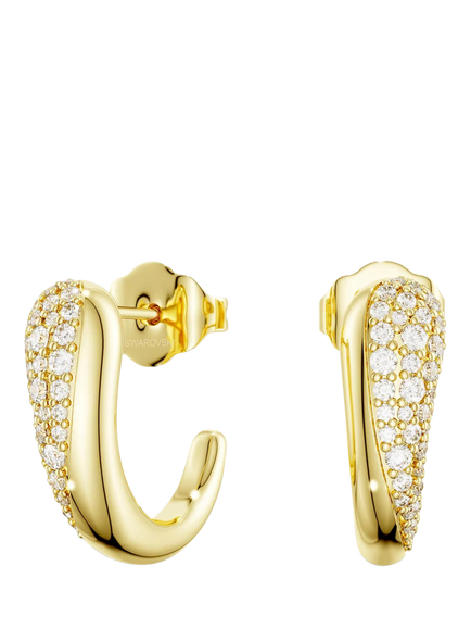 Swarovski Crystal Hoop Earrings, Gold, Gold
