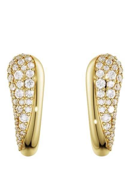 Swarovski Crystal Hoop Earrings, Gold - view 2, Gold