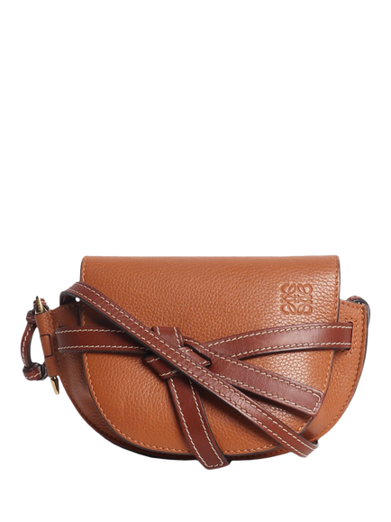 Pre-loved LOEWE Gate Leather Crossbody Bag, Brown, Brown