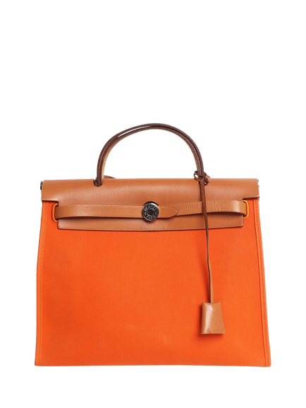 Pre-loved Hermès 2014 Canvas Herbag 31 Shoulder Bag, Orange, Orange