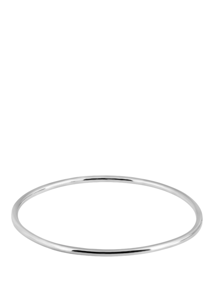 Andea Sterling Silver Thin Plain Bangle, Silver