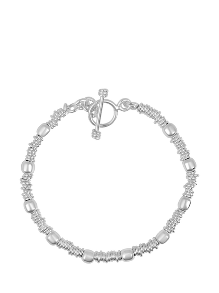 Andea Sterling Silver Slinky Ring and Ball Bracelet, Silver
