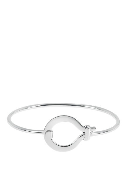 Andea Sterling Silver Large Loop Link Bangle, Silver
