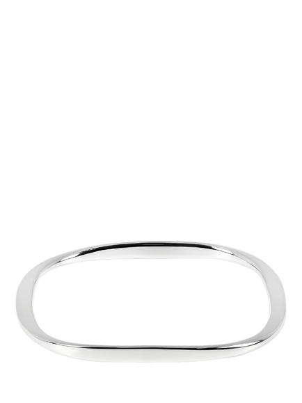 Andea Sterling Silver Flat Edge Square Bangle, Silver