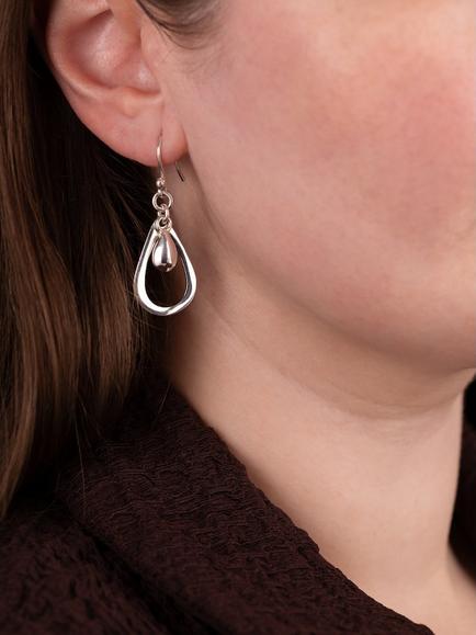 Andea Sterling Silver Small Teardrop Earrings - view 2, Silver