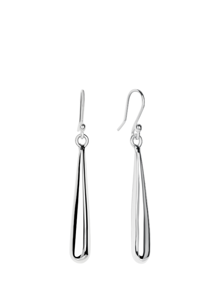 Andea Sterling Silver Elongated Teardrop Earrings, Silver