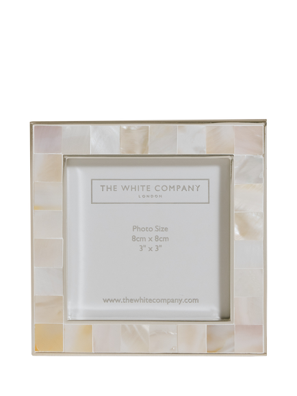 The White Company Mother of Pearl Photo Frame, 3 x 3" (8 x 8cm), White - view 2, White