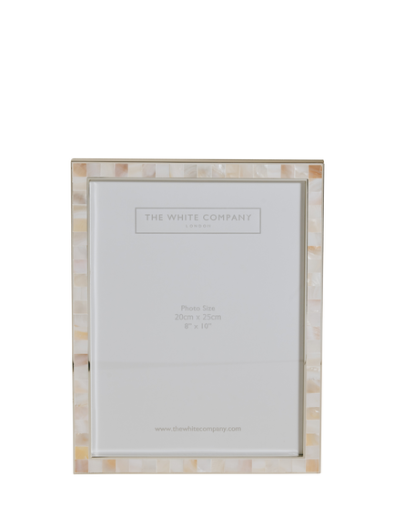 The White Company Mother of Pearl Photo Frame, 8 x 10" (20 x 25cm), White, White