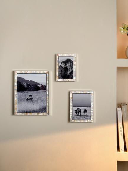 The White Company Mother of Pearl Photo Frame, 8 x 10" (20 x 25cm), White - view 2, White