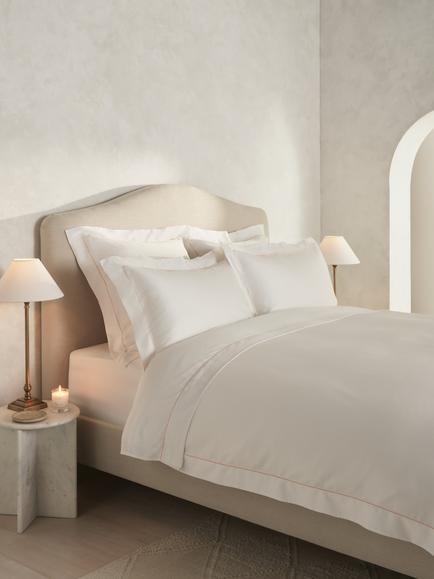The White Company Connaught Cotton/Silk Blend Bedding, White, White