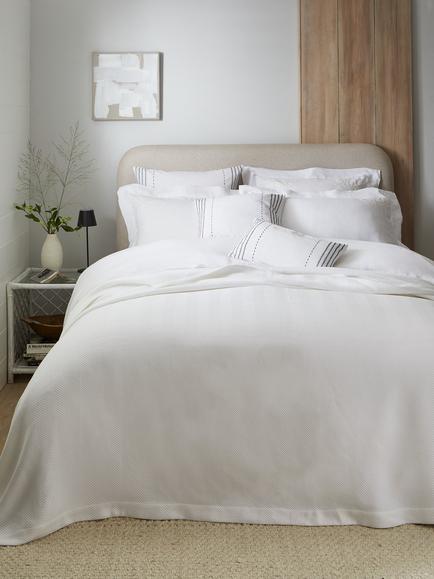 The White Company Mason Bedspread, White - view 2, White