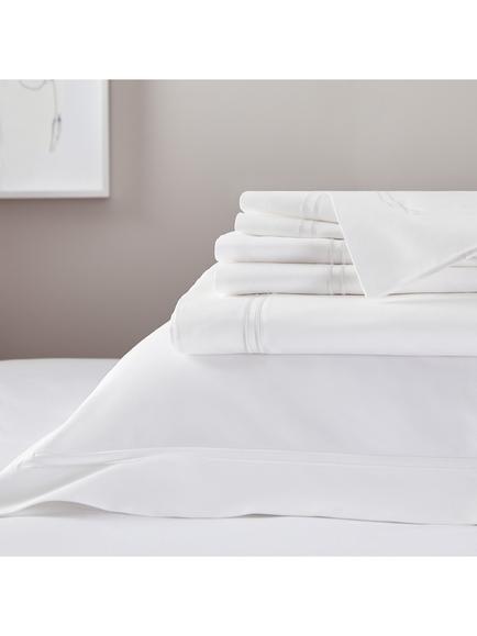 The White Company Symons Double Row Cord 1000 Thread Count Egyptian Cotton Flat Sheet, White - view 2, White