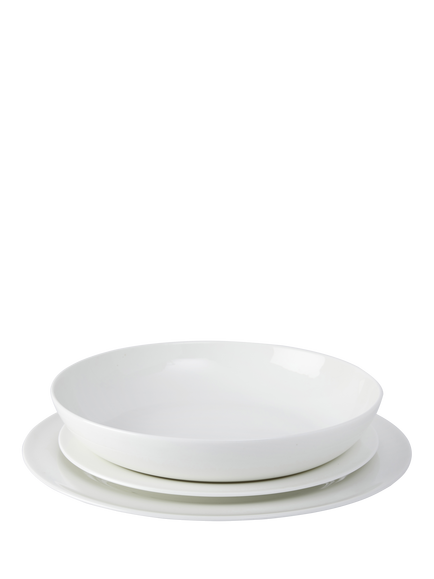 The White Company Symons Bone China Dinnerware Set, 12 Piece, White, White